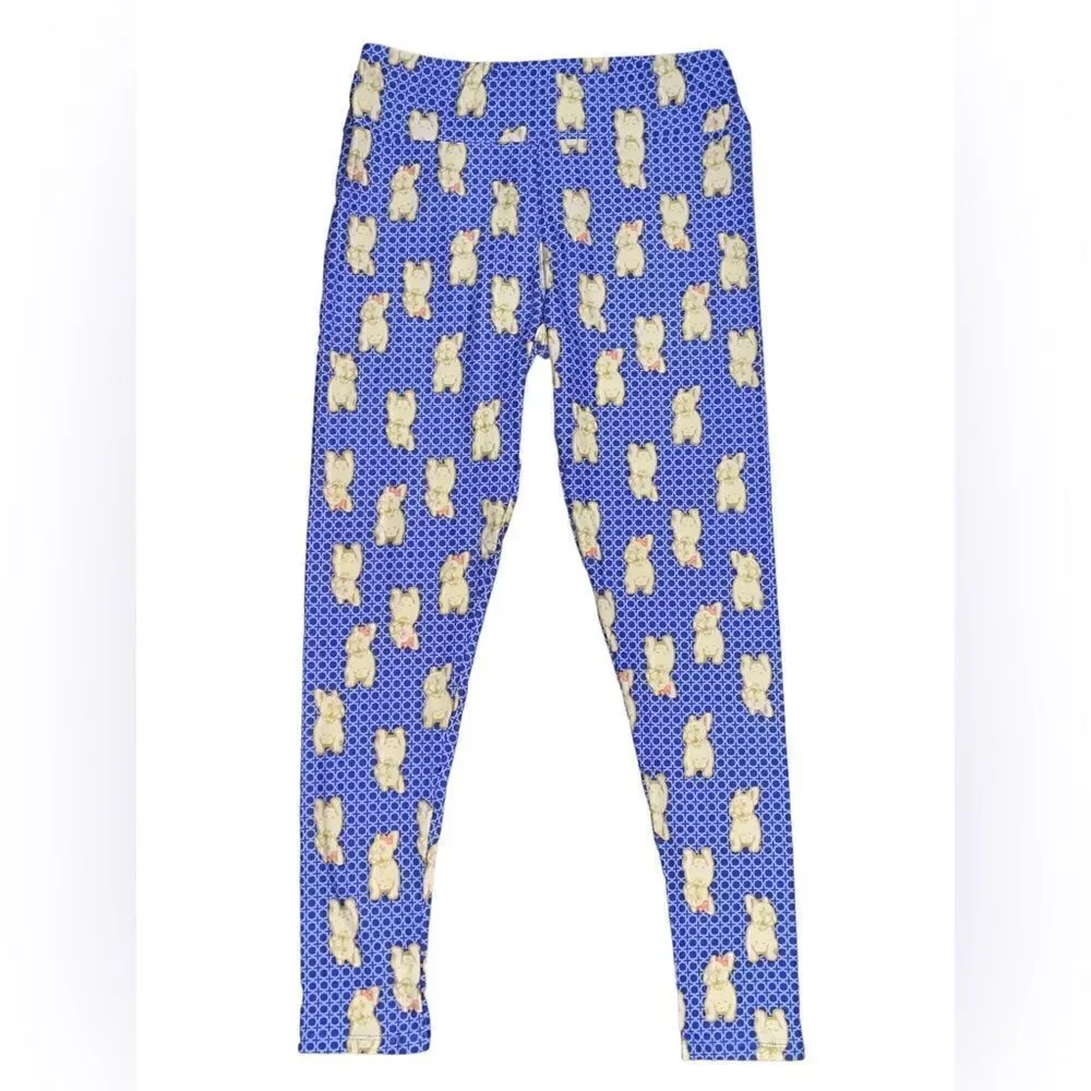 Lularoe tall&curvy Leggings • Frenchies With Bows • Unicorn Collection • NWOT
